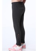 Leggings für Mädchen mit Webmuster an den Beinen, dunkelgrau NDZ8699 – Online-Shop – Boutique